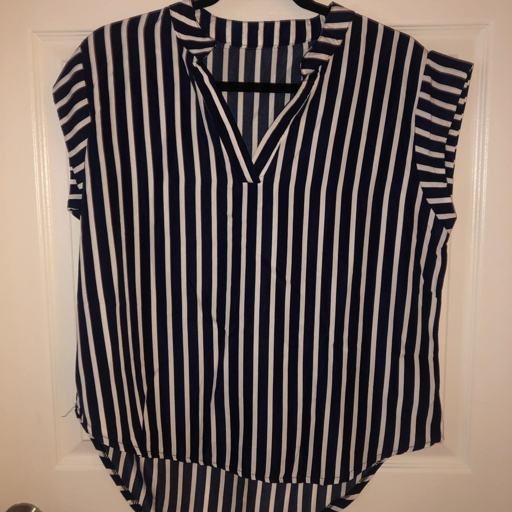 STRIPED XL SHORT SLEEVE TOP